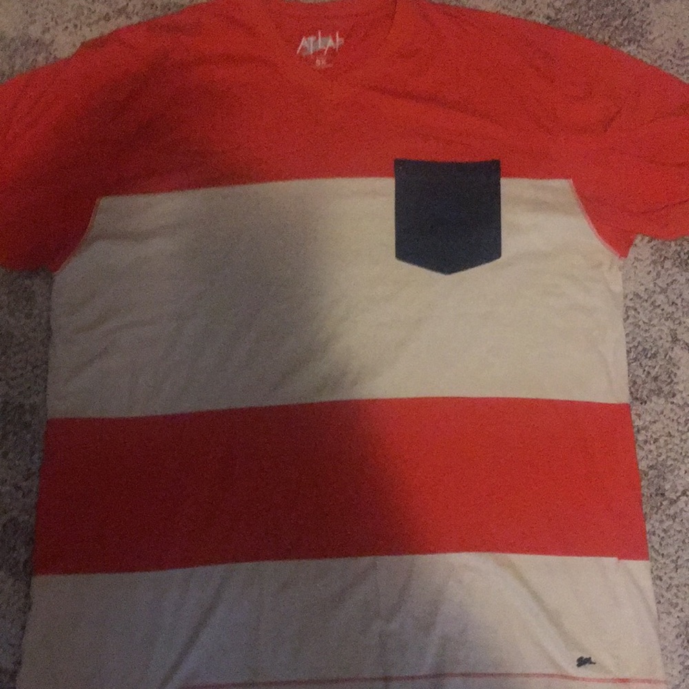 Size 5X Orange and cream short sleeve tee-shirt